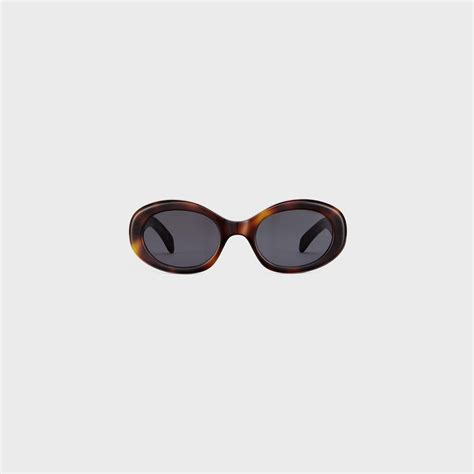 celine triomphe blonde havana|CELINE Triomphe 55mm Rectangular Sunglasses .